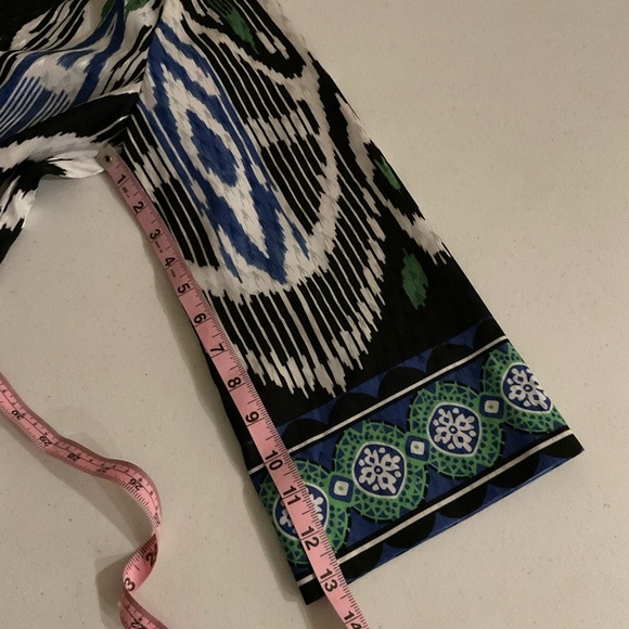 Chico's Kimono 40th Anniversary Border Tassel Ikat Boho Size 4-Small (Chico's 0) - Picture 8 of 13